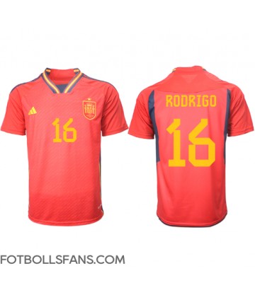 Spanien Rodri Hernandez #16 Replika Hemmatröja VM 2022 Kortärmad